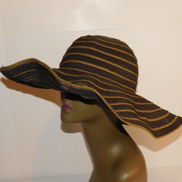 Peter Grimm True Character Brown Floppy Sun Hat Wire Rimmed Flower On Side main image 5